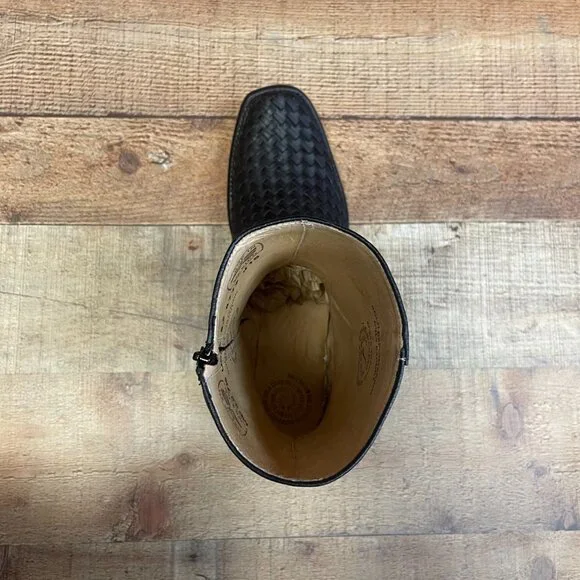 Men's Western Rodeo Cowboy Handwoven Petatillo Genuine Leather Mexican Boots - Picture 4 of 8